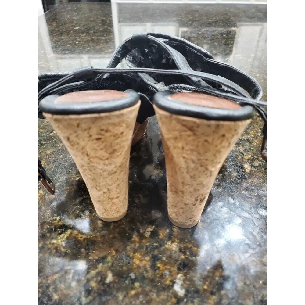 The Sak Women's Black Textile Upper Casual Sling Back Wedges Heel Sandals Size 8 - Image 4