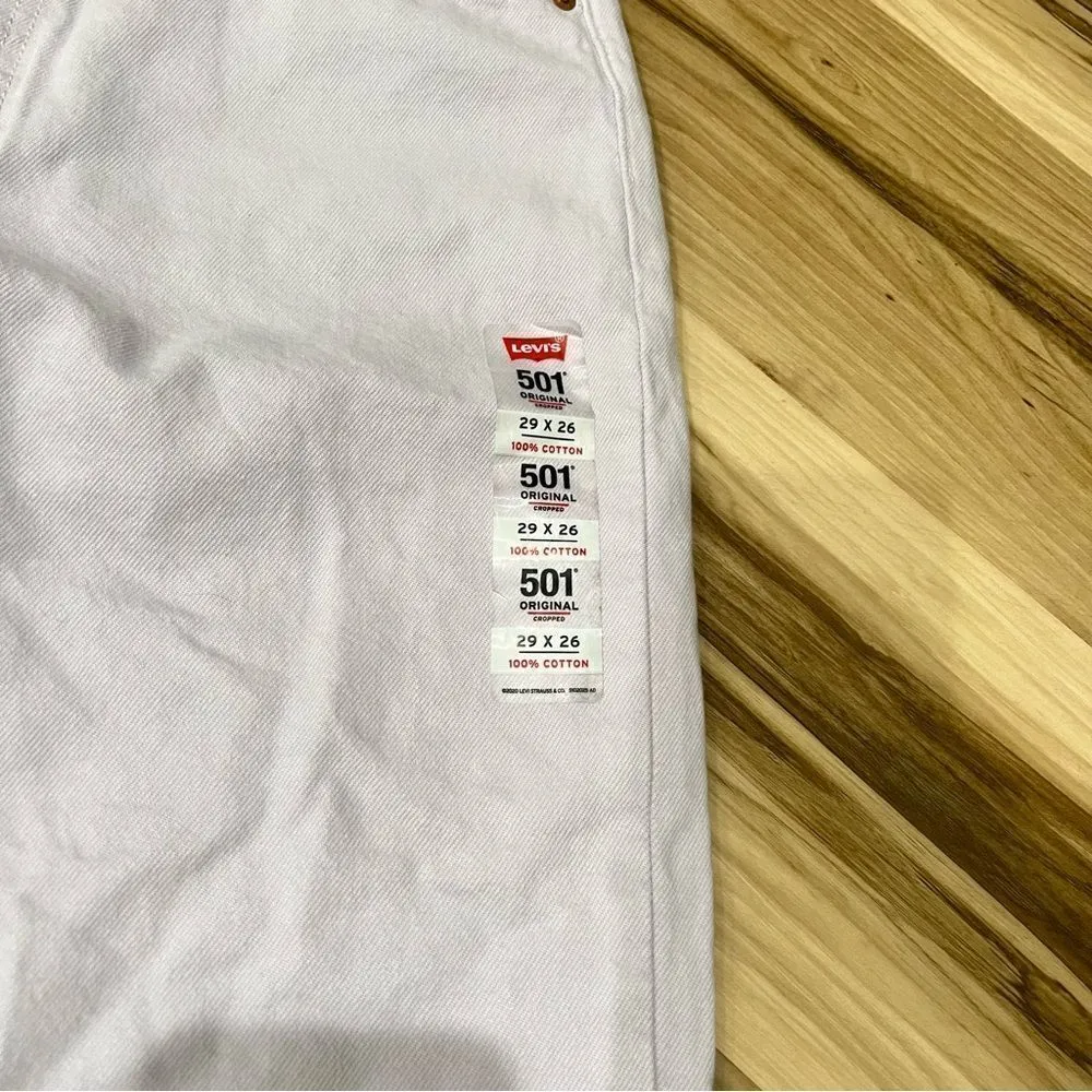 NEW Levi’s 501 High Rise Straight Cropped Purple Lilac Jeans Women’s 29 - Image 9