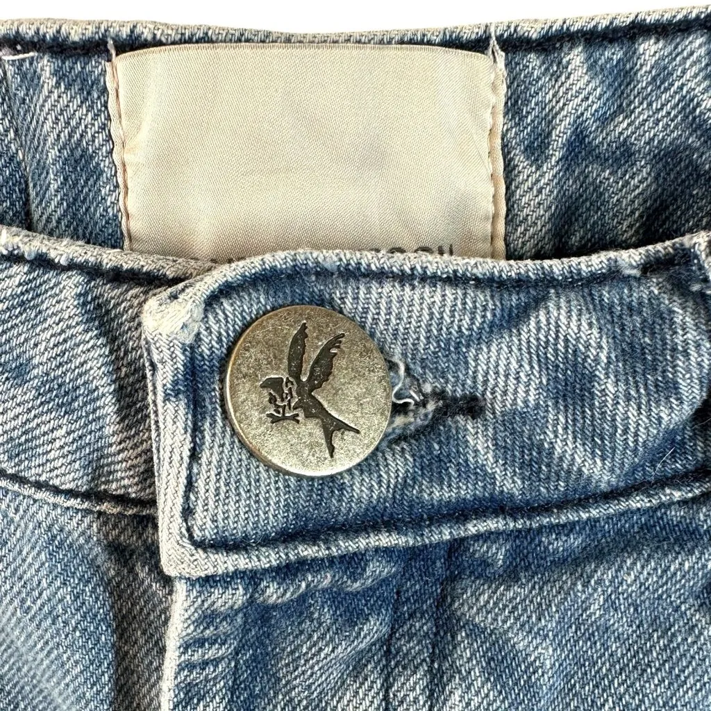 One teaspoon Blue Truckers Mid Waist Straight Leg Busted Knee Jeans Size 24 - Image 5