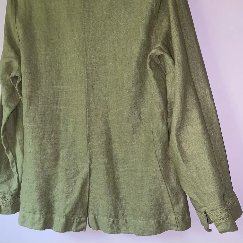 CP Shades Size M Sausalito Irish Linen Jacket Button Up Blazer Lagenlook - Image 9