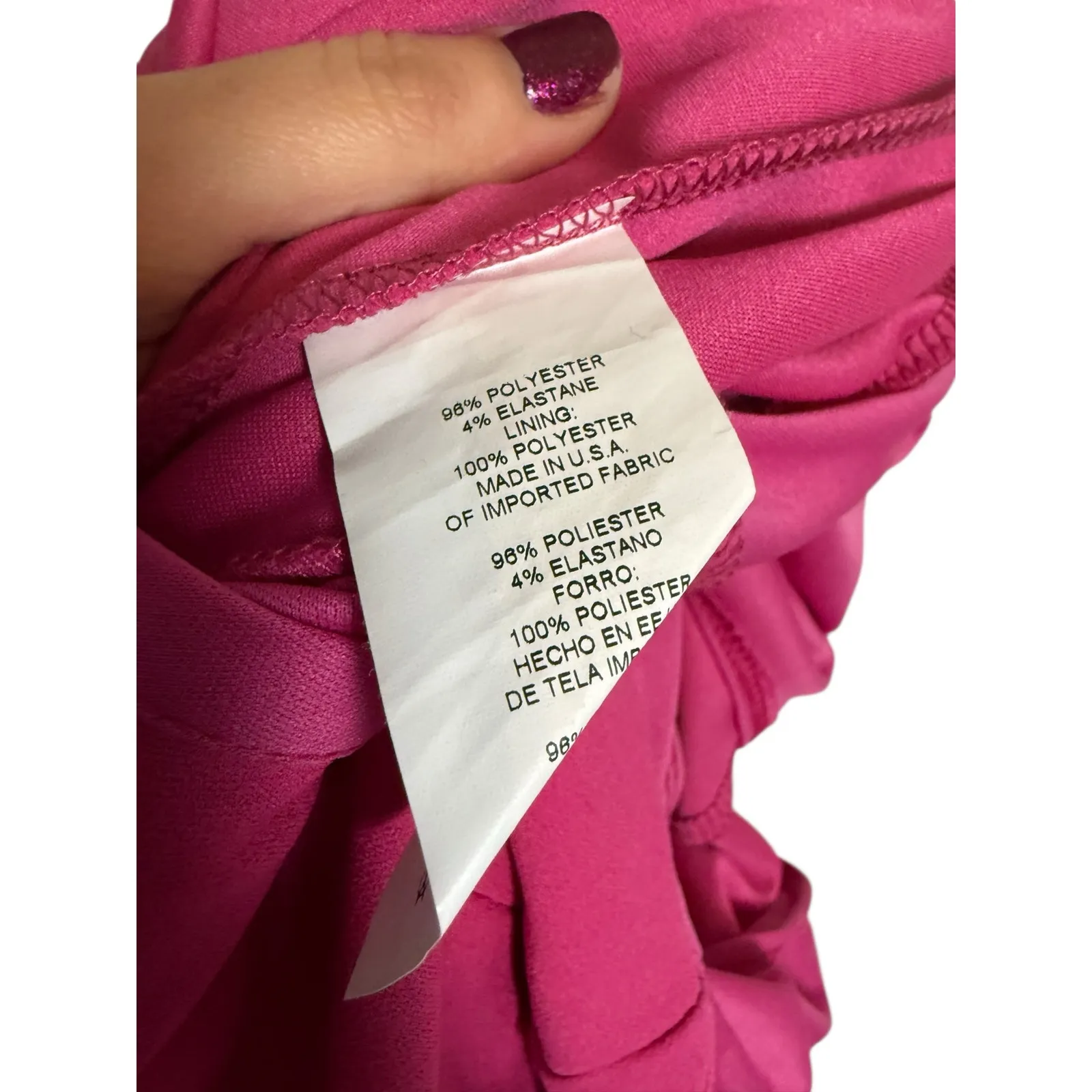 Marina Hot Pink Belted Tie Waist Kimono Short Sleeve V - Image 12