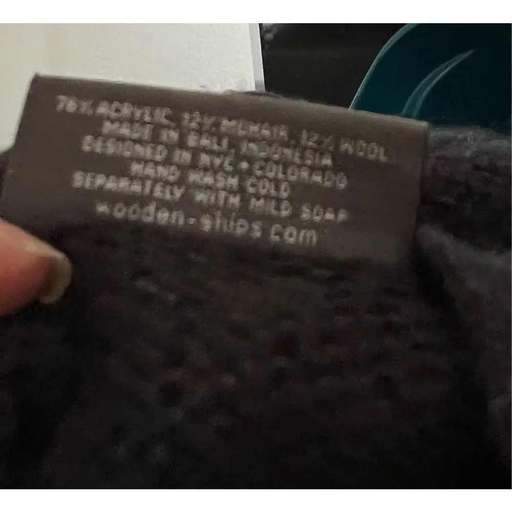 Wooden Ships Mohair Wool Blend black tiered sleeve sweater m L - Image 6