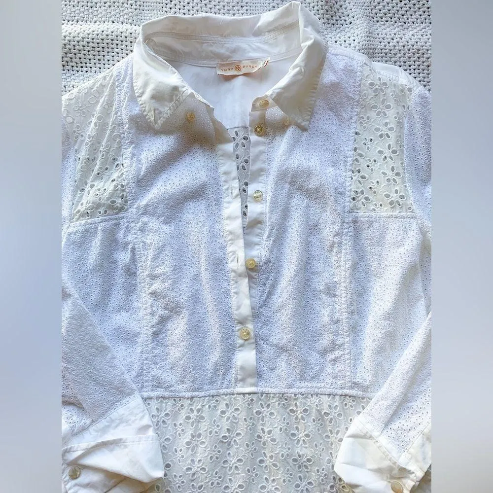 Tory Burch Eyelet Dress Size 12 - Image 3