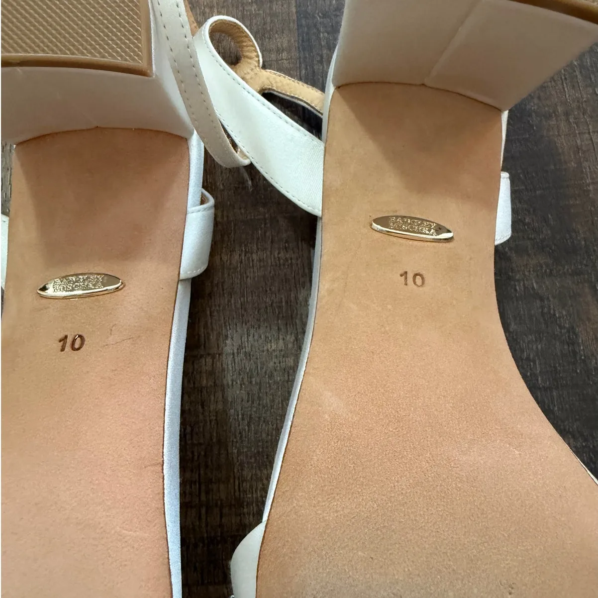 Badgley Mischka Clara Ivory Pearl Embellished Ankle Strap Block Heels Size 10 - Image 8