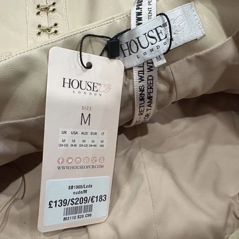 House of CB Leda Vegan Leather Dress Medium M - Image 6