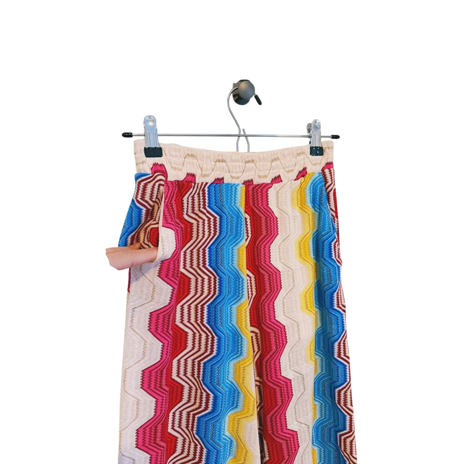 PHO Firenze Festival Wave Knit Trouser Pants M Rainbow Retro Boho Dopamine Indie Size M - Image 9