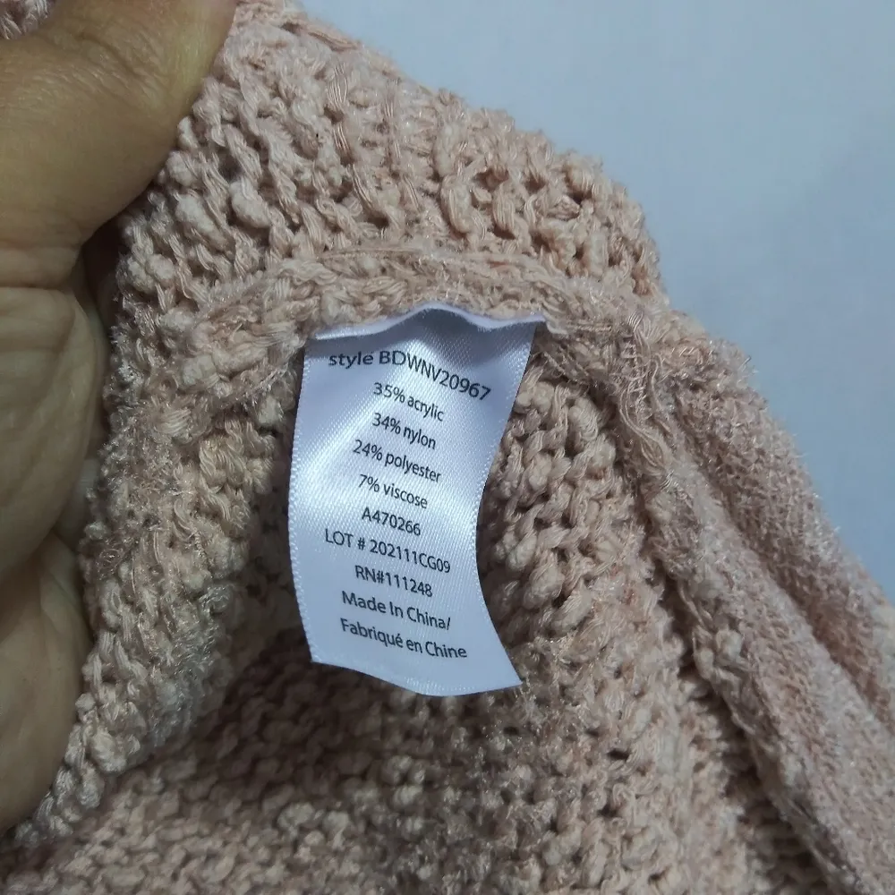 Barefoot Dreams Boucle Shadow Stripe Cardigan Rose Water NWT Size L/XL - Image 9