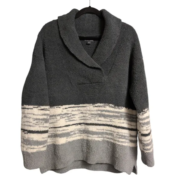 Barefoot Dreams Green Ombre Shawl Collar CozyChic Pullover Sweater Size XL - Image 1