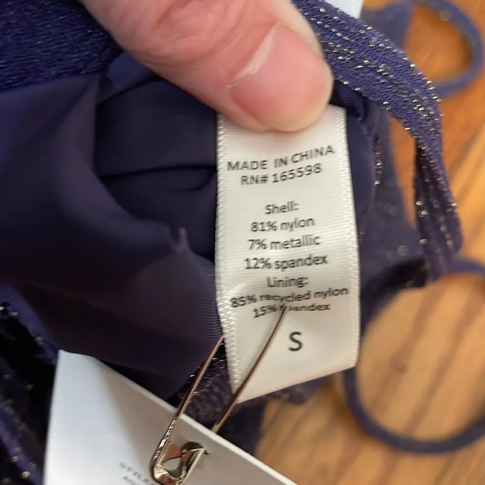 NWOT Andie Swim The Lanai One Piece Cosmic Sparkly‎ Blue Size S - Image 4