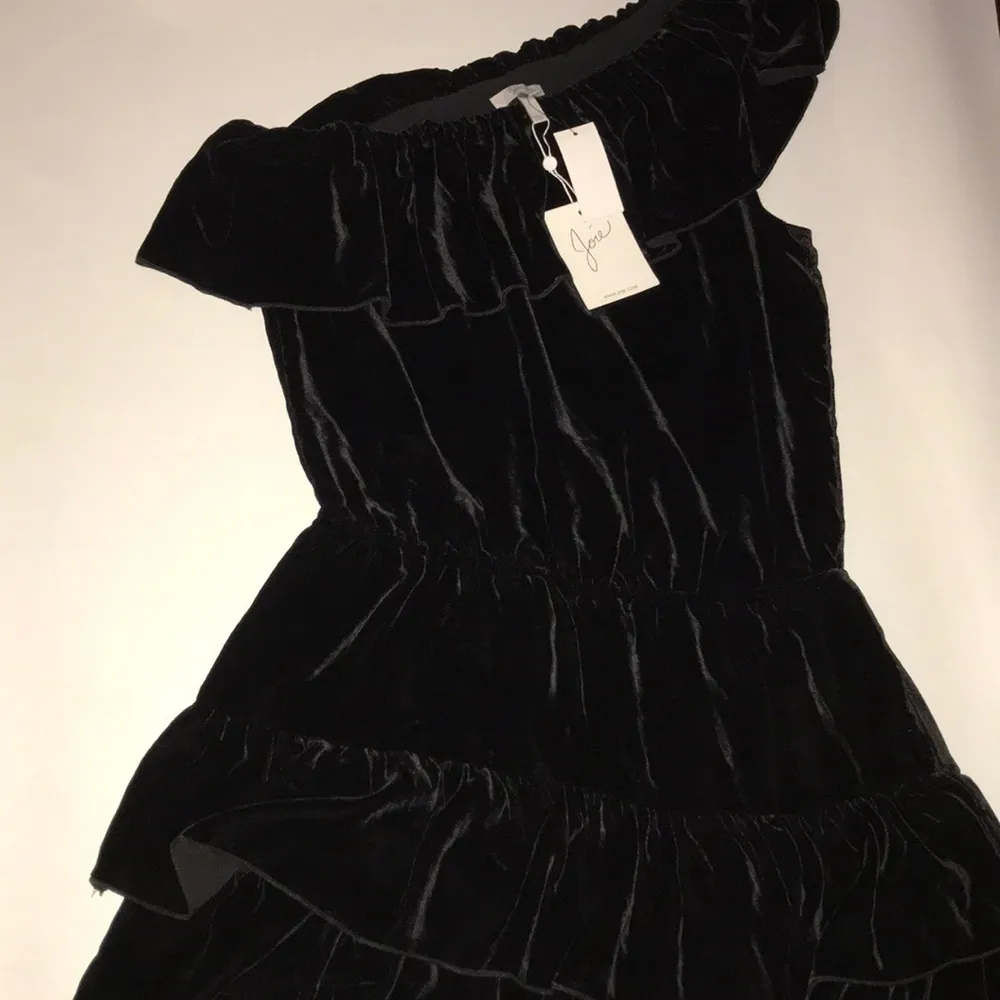 Joie Velvet One-Shoulder Ruffled Dress $329 - Image 5