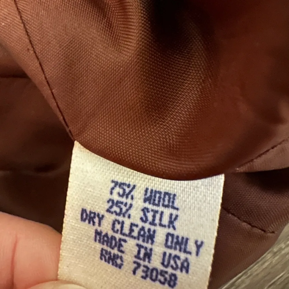 Vintage Worth Boxy Blazer Brown Plaid Womens Size 4 Double Breasted - Image 5