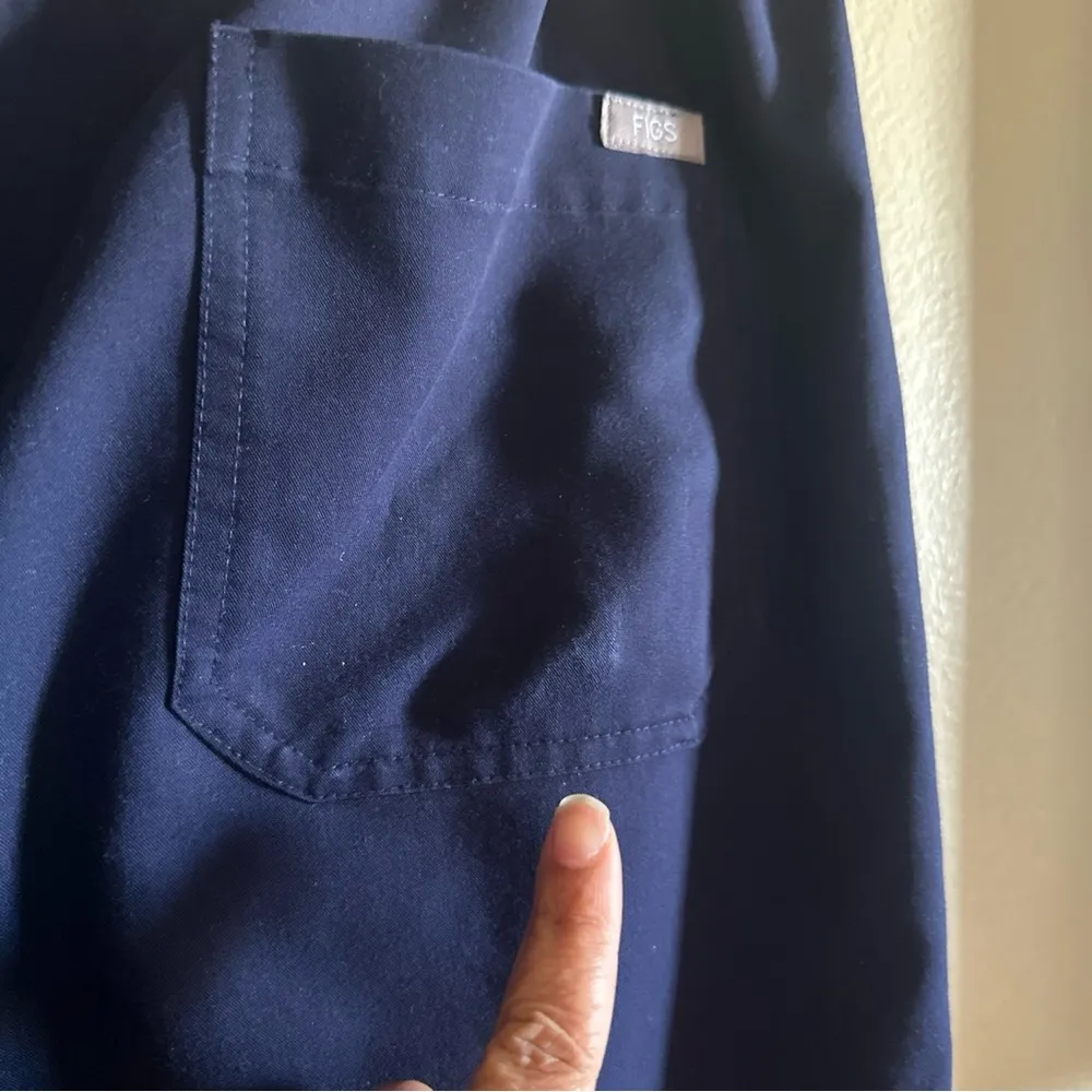 FIGS Scrub Size M Technical Collection Medica Pants Women Navy Blue Straight Leg - Image 6