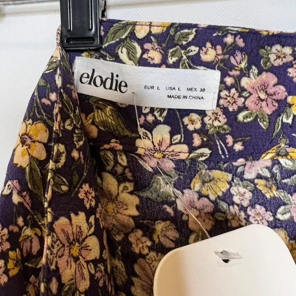 Elodie Womens Floral Skirt Size Large Mini Side‎ Cut Out Side Zip - Image 2