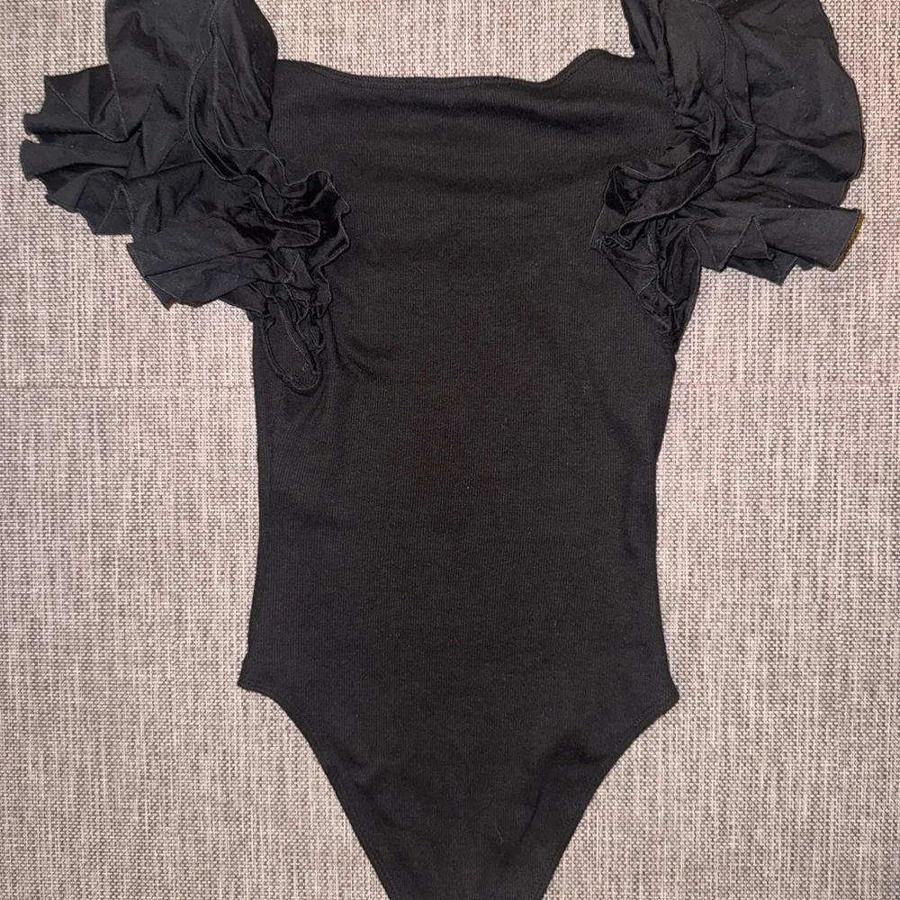 ZARA  Black Ruffled Bodysuit - Image 2