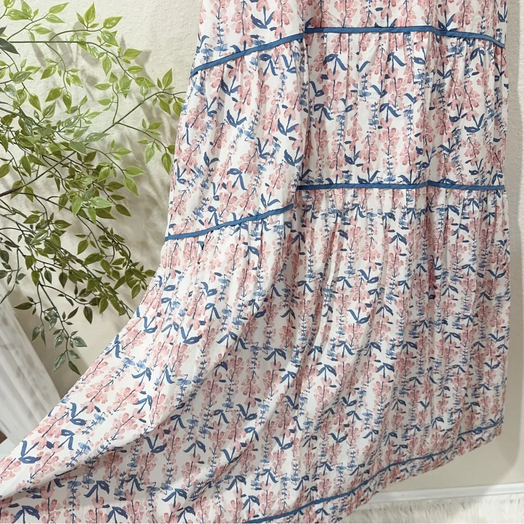 Greylin Alix Halter Tiered Midi Dress Ivory Clay Bump Friendly One Size NWT - Image 3