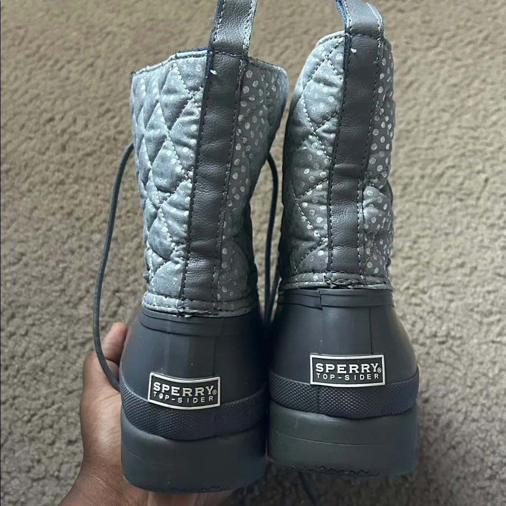 Sperry Quilted Polka Dot Top Sider Boots - Image 6