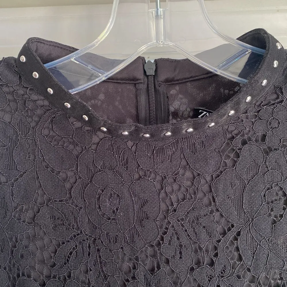 Zara Lace High Neck Mini Dress - Image 4