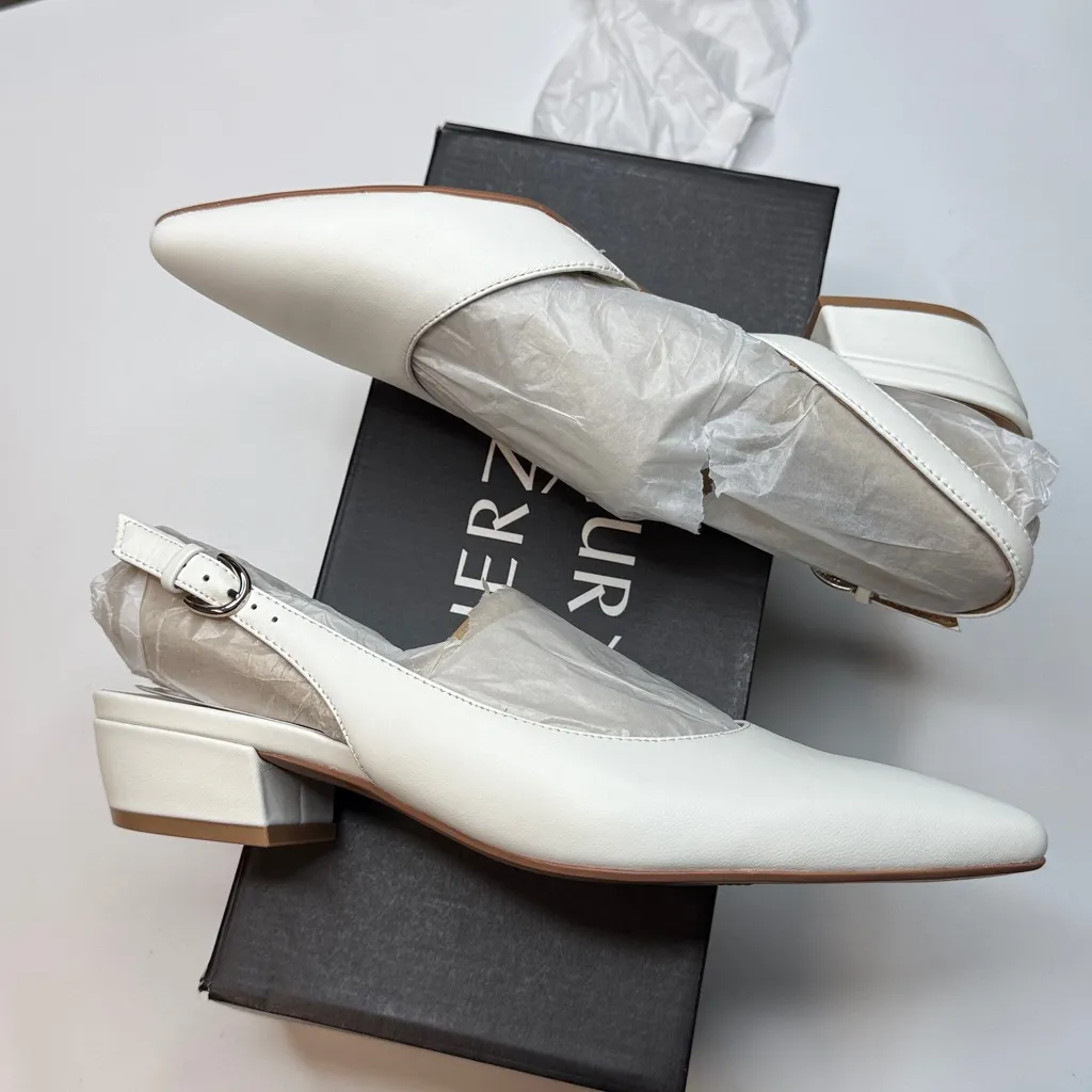 Naturalizer Women's Banks Slingbacks- White- Size 8 - Image 8