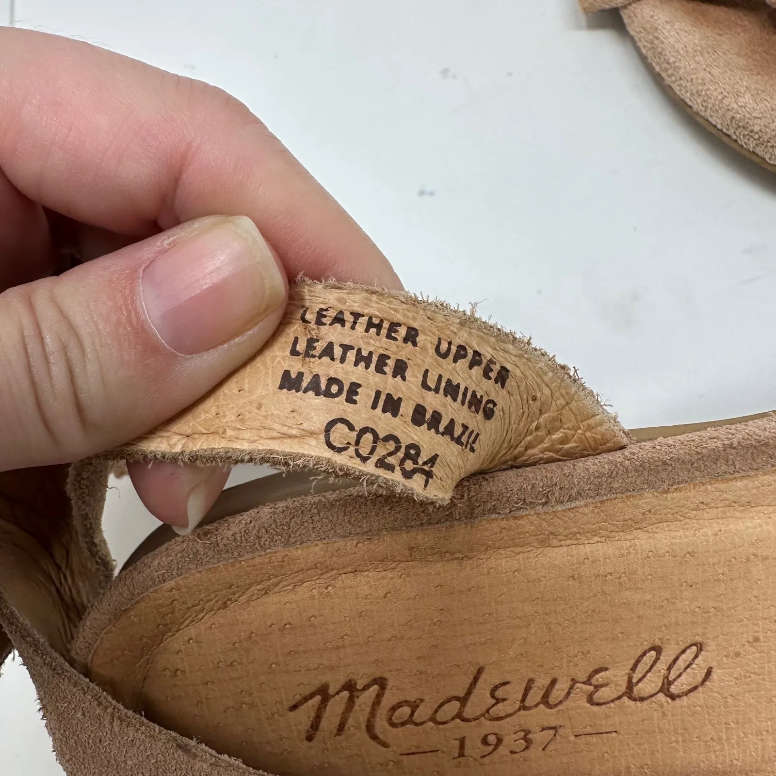 Madewell Knotted‎ Suede Ankle Flat Sandals Sand Size 8 - Image 3