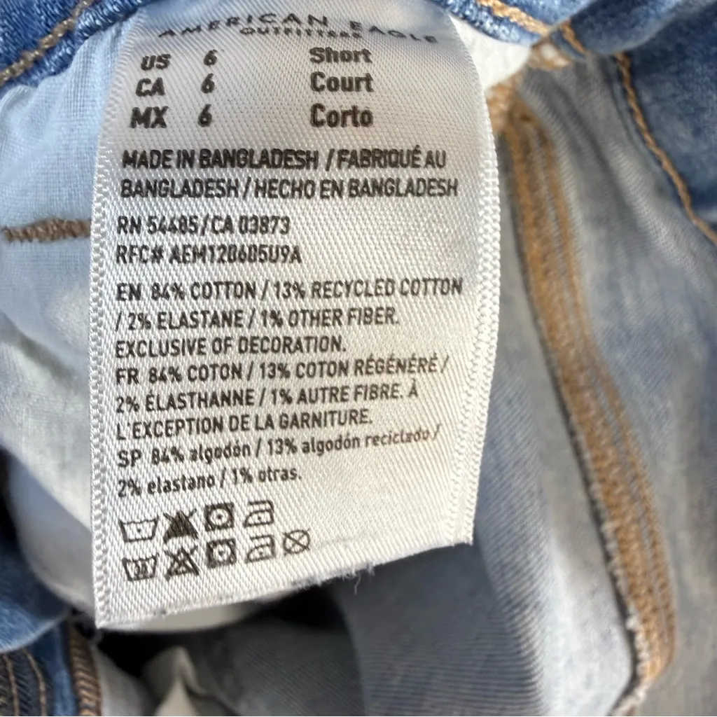 American Eagle Outfitters Kick boot Light Blue Cropped Jeans SZ:6S - Image 7