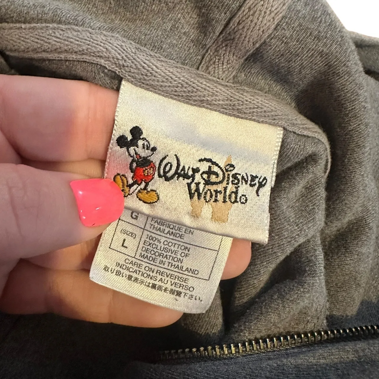 Walt Disney World Grey Active Vintage Hoodie u - Image 7