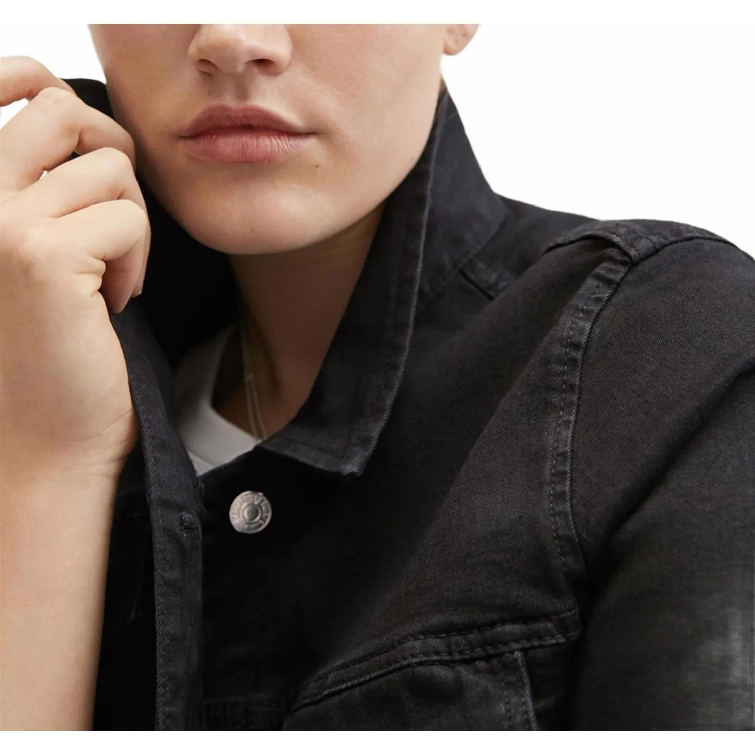 Mango Black Denim Jacket 2XL Casual Classic Grunge Chic NWT Size 2XL - Image 4