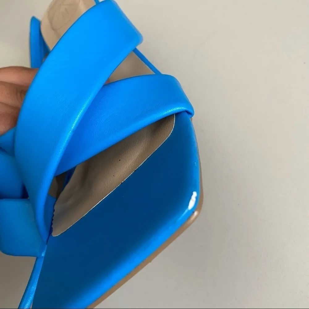 Square toe heels Blue‎ Open Toe Low US size 8 3.5” heel - Image 4