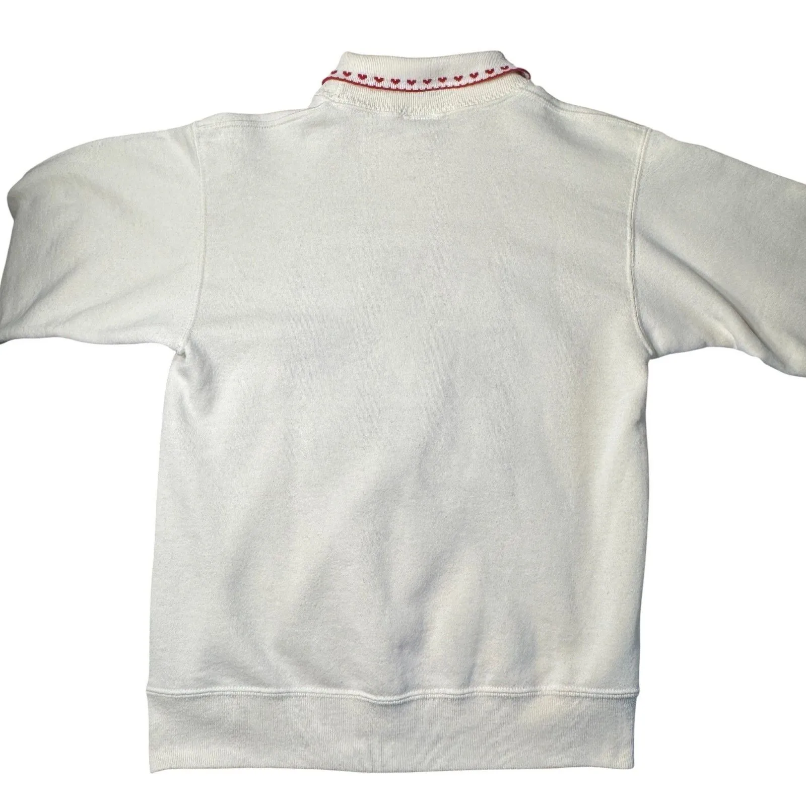 Valerie Sockwell Folk Art Christmas Cream Shirt Womens Small Embroidered Vintage Red - Image 3