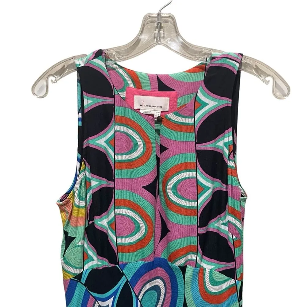Anthropologie Kenzie Mod Retro Geometric Print Sleeveless Dress Size 8 - Image 5
