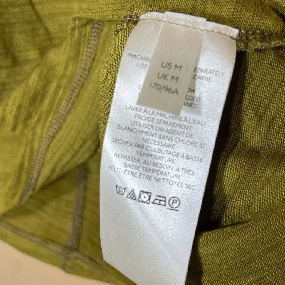 We The Free Womens Medium Olive Green Ruched Sleeve Long Sleeve Shirt‎ Bohemian - Image 6