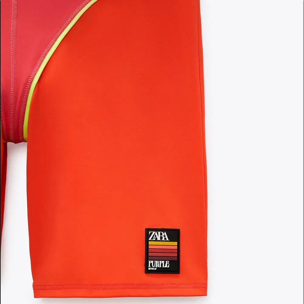 Zara BIKE SHORTS PURPLE MAGAZINE Orange/Pink Size S NEW - Image 6