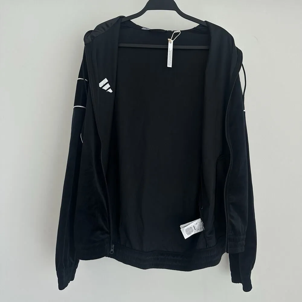 Miami Hurricanes Adidas Jacket Womens Large Black Velour Patch Zip Hoodie UM - Image 8