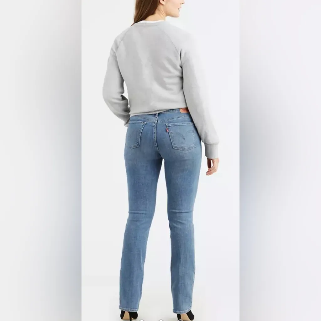 LEVI’S 505 straight leg mid rise 5 pocket blue medium length classic size 10 - Image 2