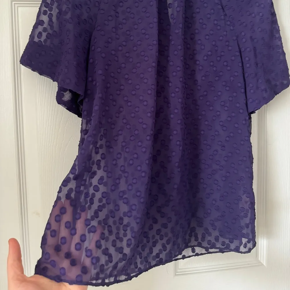 Anthropologie Sheet Purple Short Sleeve Top - Image 2