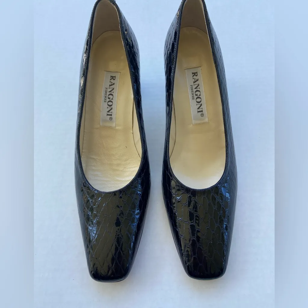 Women’s Rangoni Firenze snake, skin pattern all leather size 6.5 Black - Image 2