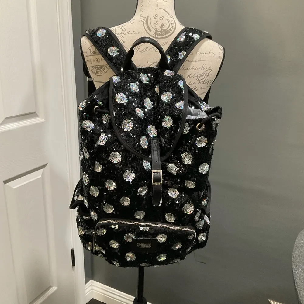 PINK BY VS SEQUINS POLKA DOT BACKPACK - Image 9