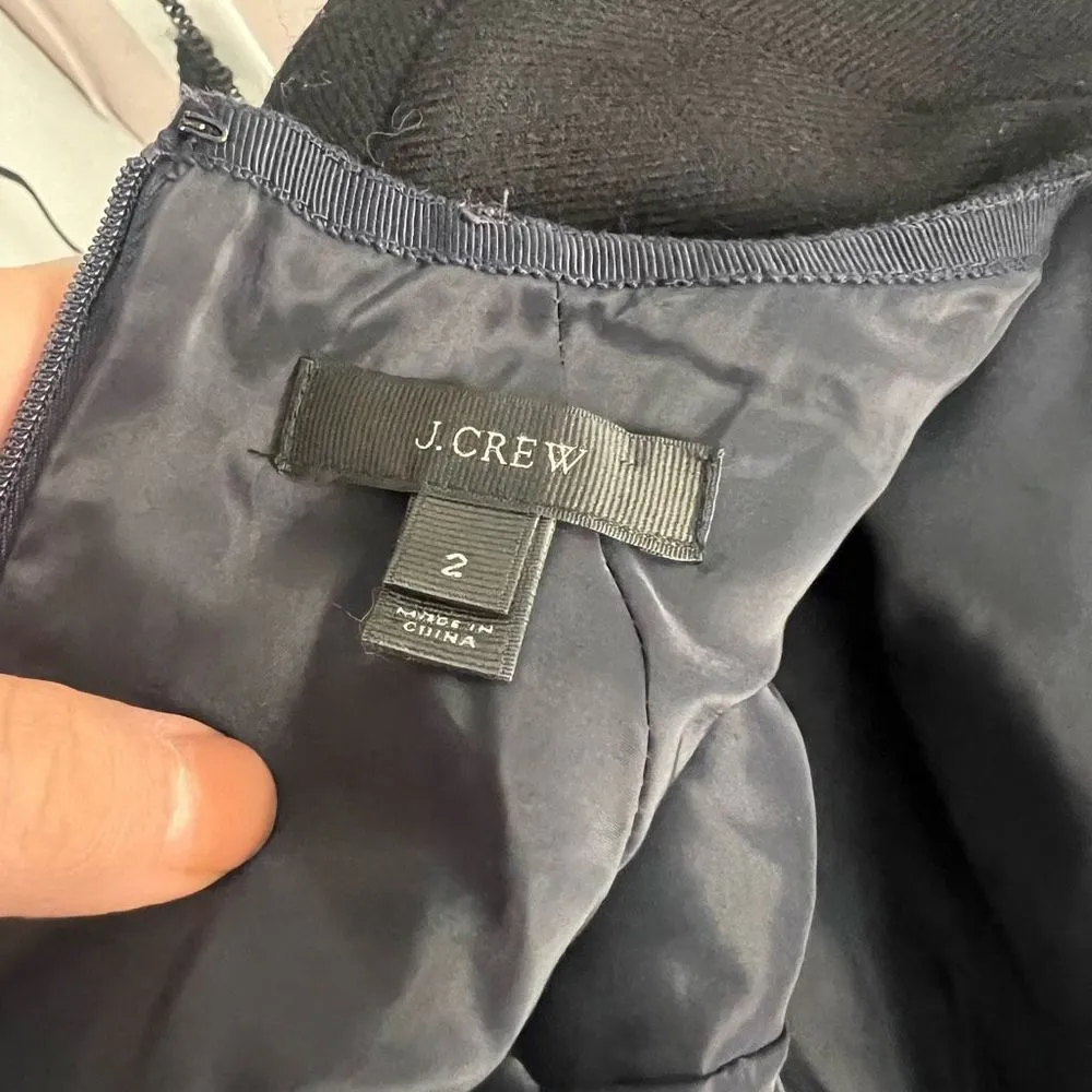 J. Crew Women's Cap Sleeve Striped Business / Office Sheath Dress Gray Black Siz - Image 8