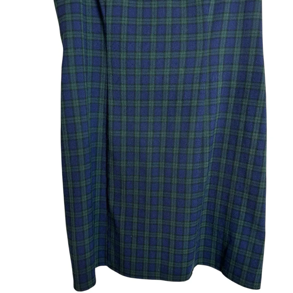Francine Browner Vintage Tartan Plaid 70s Pinafore Dress Academia Preppy Size 11 Blue Size M - Image 3