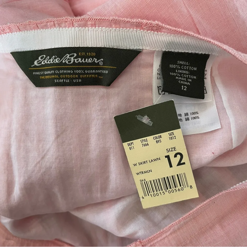 NEW Eddie Bauer Pink Gauze Cotton Preppy Gorpcore Modest Classic Normcore Skirt - Image 5