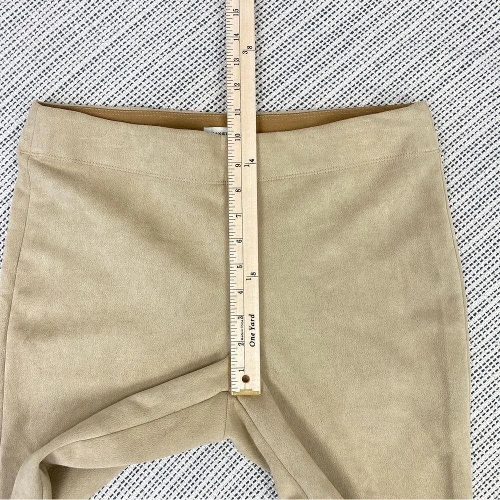 Max Studio Faux Suede Microfiber Pull On Ankle‎ Pants Tan Large - Image 9