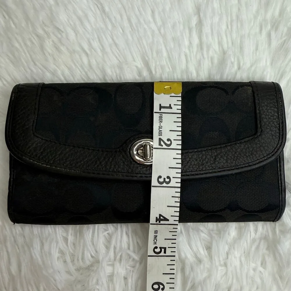 COACH Black Signature Canvas Wallet - Image 10