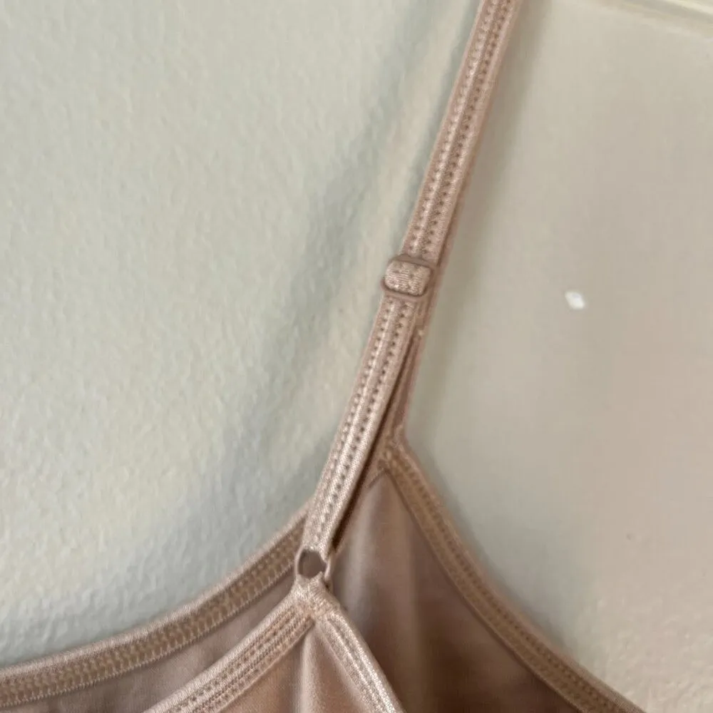 BCBGMAXAZRIA Sz M L Enya Slip Midi Tank Dress Nude Color Stretch Slip On NWT - Image 5