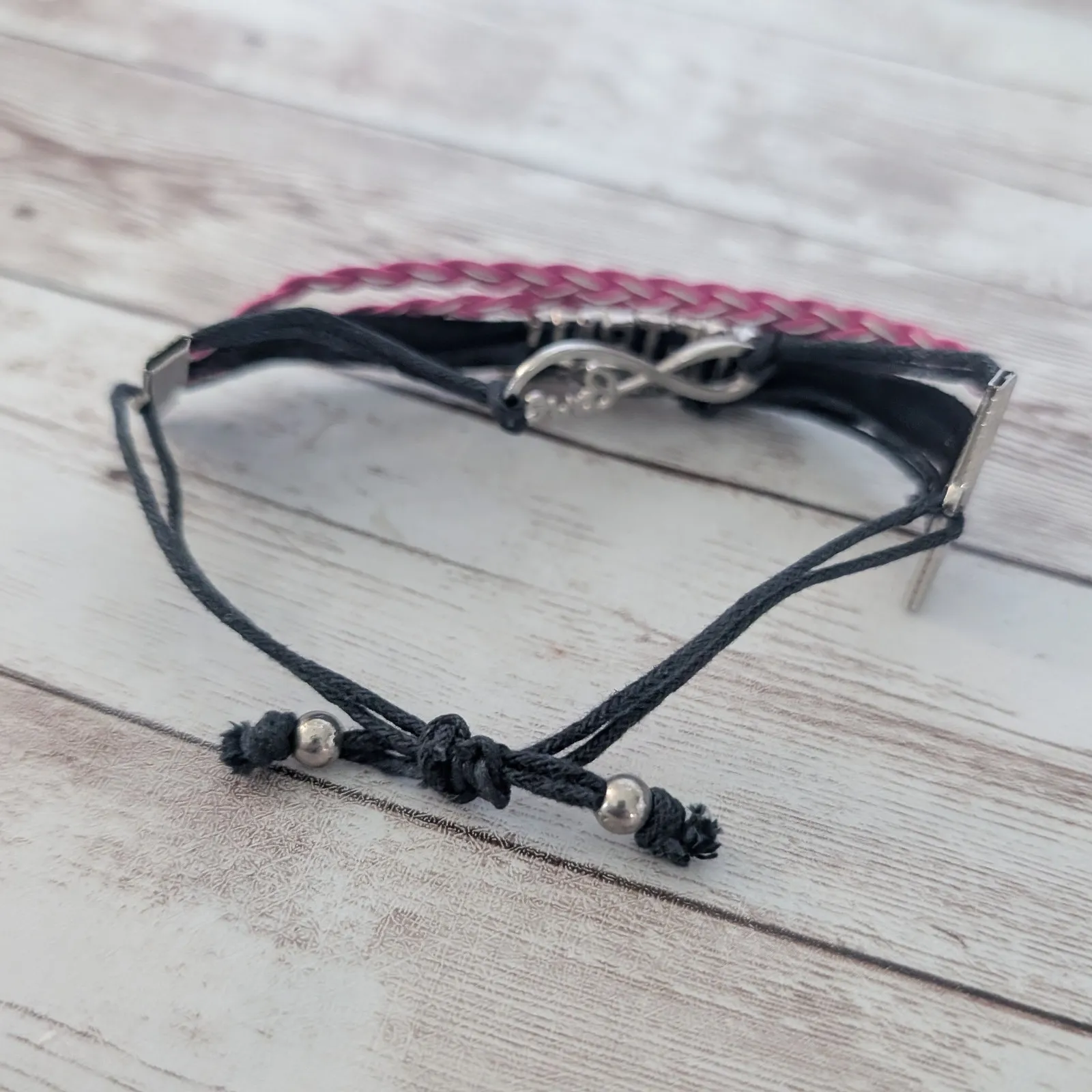 Softball Pink & Black Bracelet - Image 8