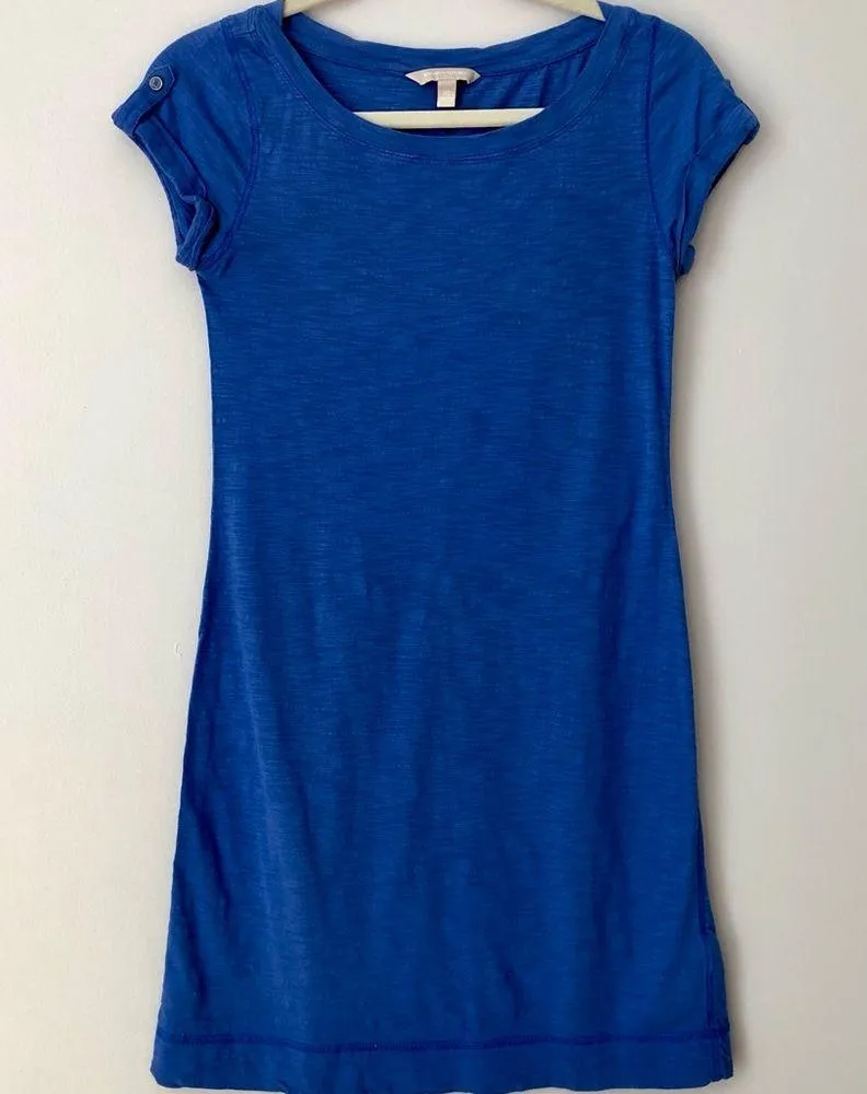 Banana Republic T-Shirt Cotton Cap Sleeves Pullover Blue Dress Women’s Size XS - Image 2
