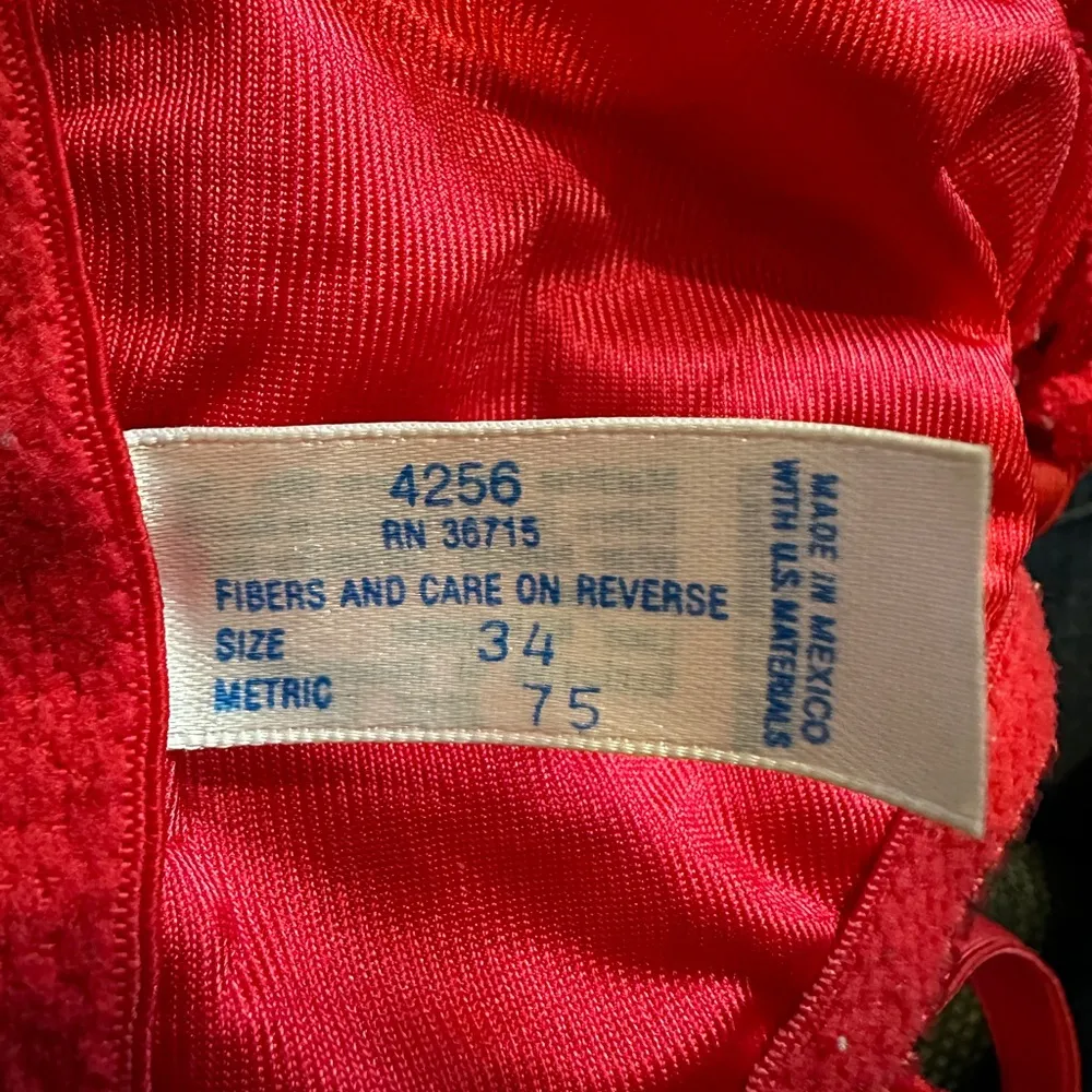 Vintage JC Penney Style 4256 Red Satin Lace Underwire Unlined Bra 34C Size undefined - Image 14