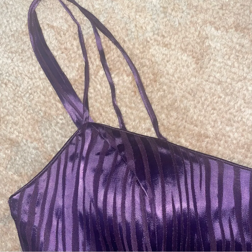 Vintage Purple Ombré Silk Maxi Dress Size L - Image 4
