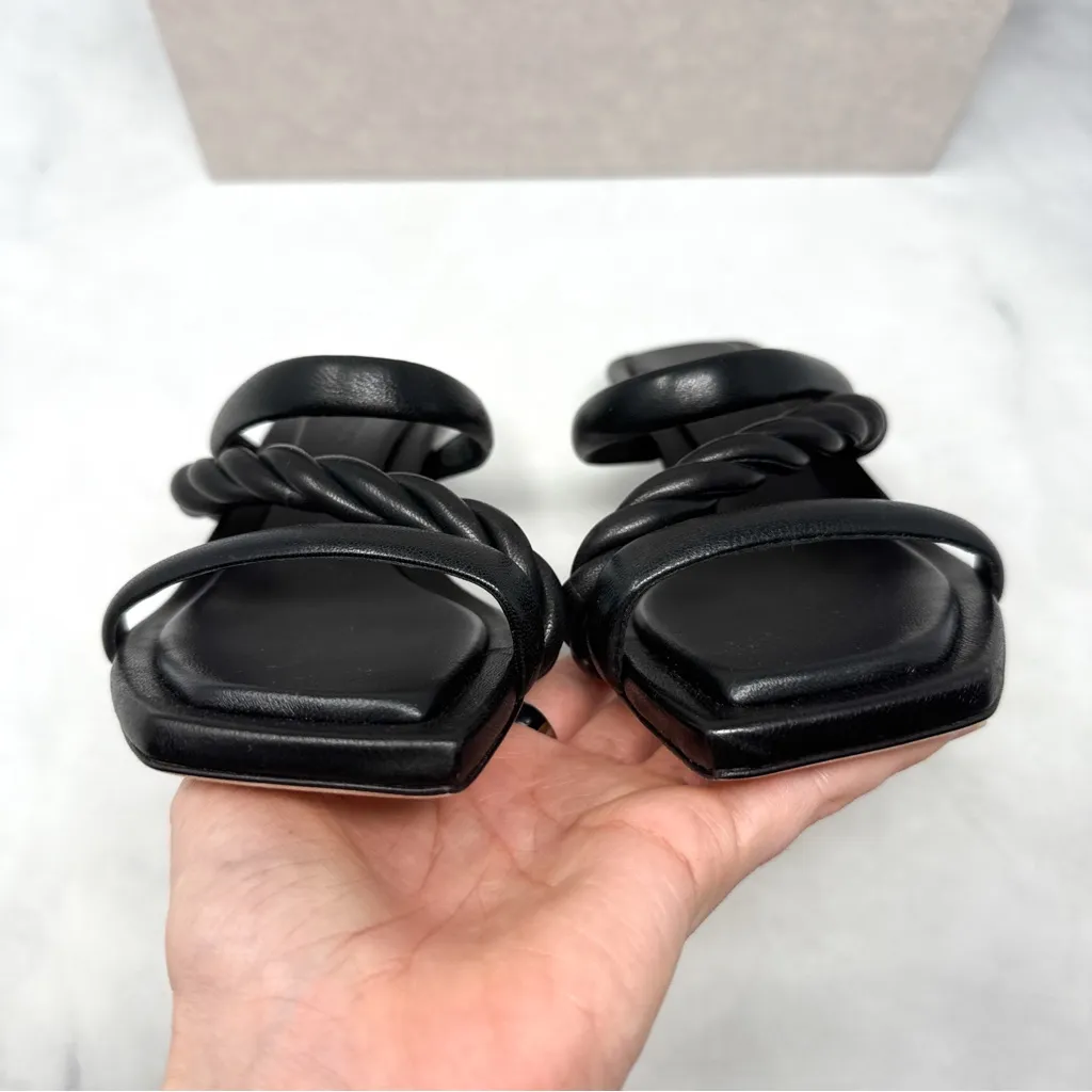 NEW Jimmy Choo Diosa 50 Braided Square Toe Low Kitten Heel Mule Sandals Black 38 - Image 6