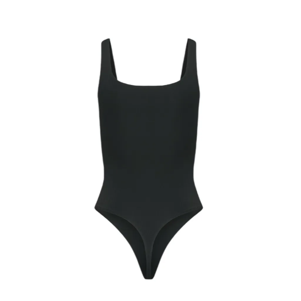 Aritzia Babaton Original Contour Squareneck Thong Bodysuit Black Size S - Image 5