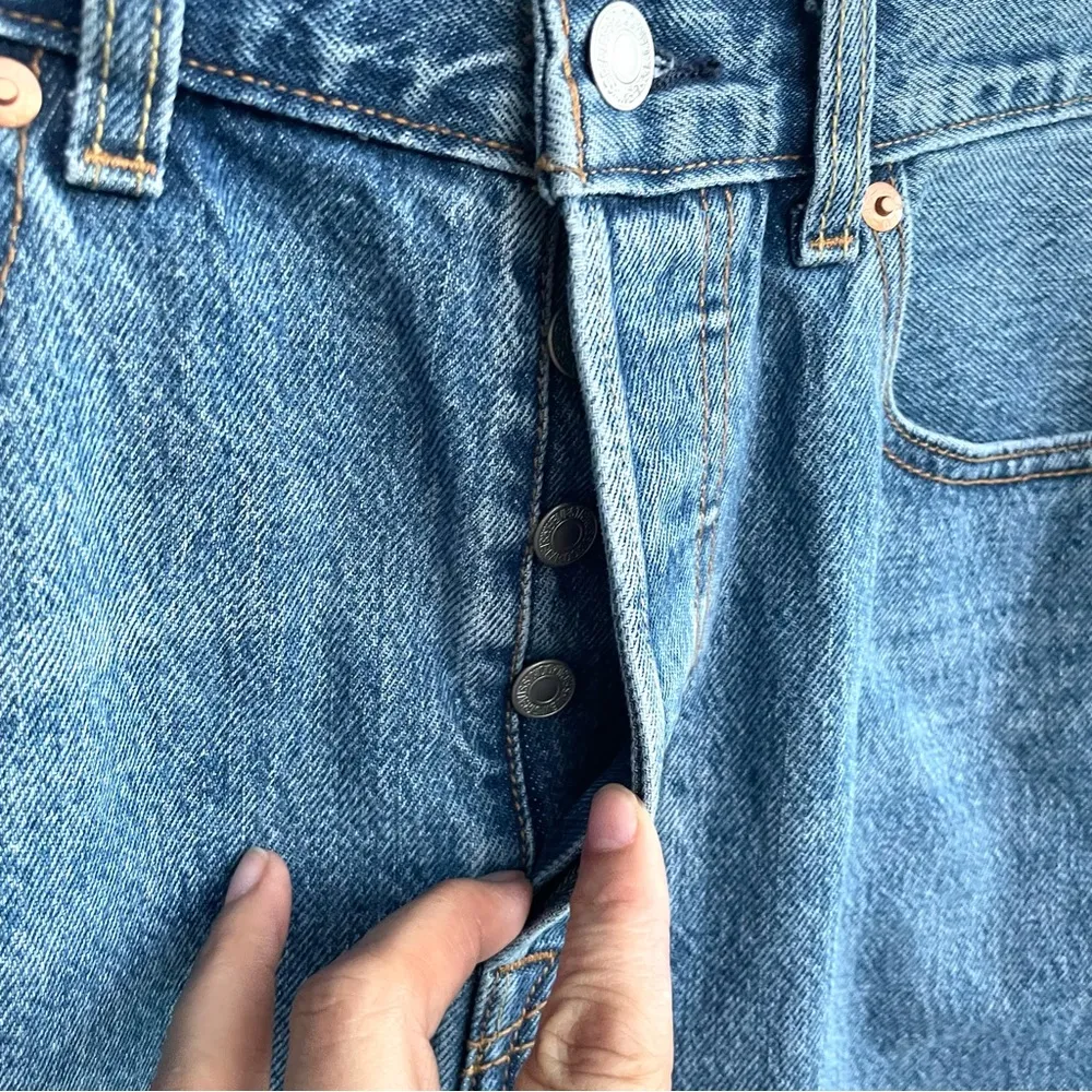 Levi’s Womens Denim Jean Skirt Pencil Blue Jean Front Slit Casual Size 28 - Image 8