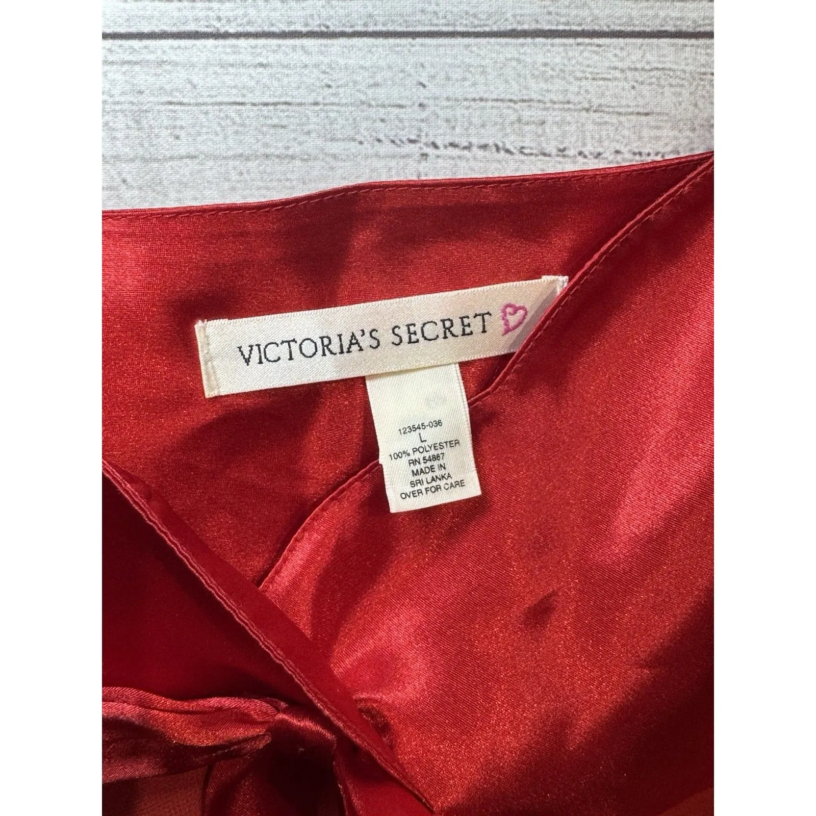 Victoria's Secret Medium Red Satin Sheer Babydoll Nightie - Image 5